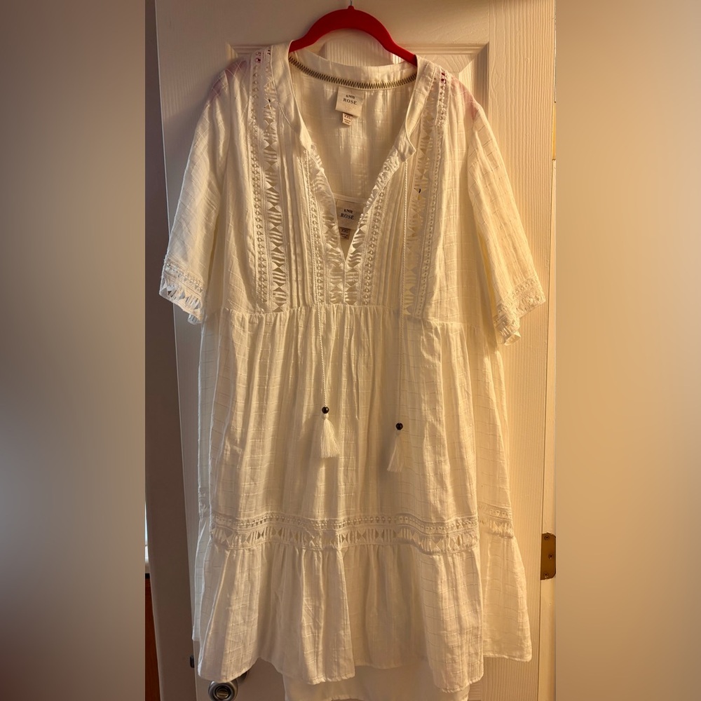 Knox Rose White Boho Costal Cowgirl Dress xxl